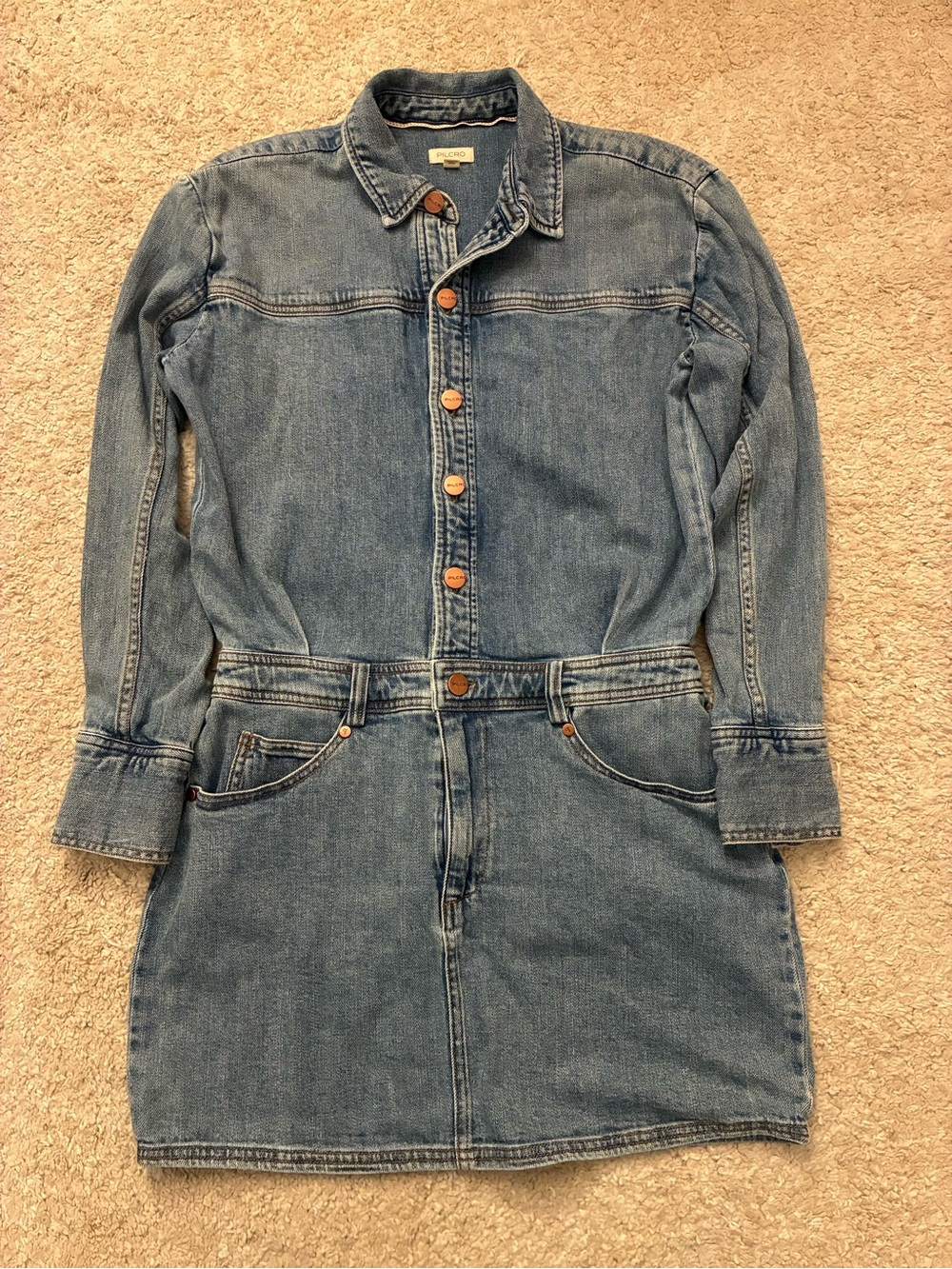 Pilcro Anthropologie Denim Long Sleeve Mini Dress Small